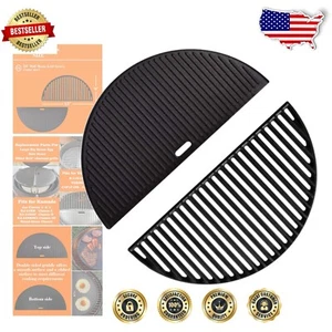 Heavy-Duty Cast Iron Reversible Griddle and Grate for 18-Inch Charcoal Grills - Picture 1 of 8