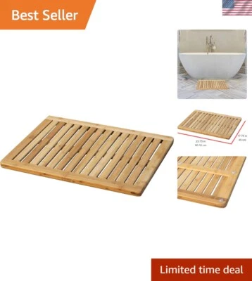 Alfombra de baño 100 % bambú natural: accesorio moderno antideslizante y ligero para el hogar Foto 1 de 4