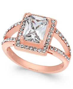 Charter Club Rose Gold-Tone Cubic Zirconia Ring - Rose Gold Tone - Size 7 - Picture 1 of 1