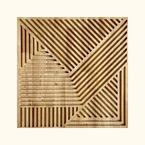 Geometric Wooden Square Wall Art – Abstract Modern Design for Stylish Rooms - Picture 1 of 12