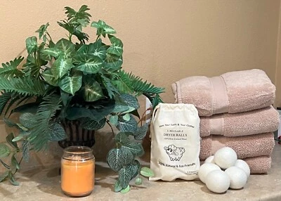 BOLAS SECADORAS DE LANA (6 BOLAS XL) SUAVIZANTE DE TELAS DE LAVANDERÍA TOTALMENTE NATURAL REUTILIZABLE Foto 1 de 4