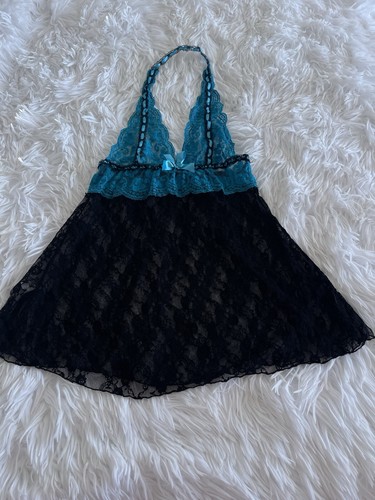 VALENTINO Mini Abito da Notte Donna Sexy Pizzo Babydoll Langerie Babydoll Chemise Tg med