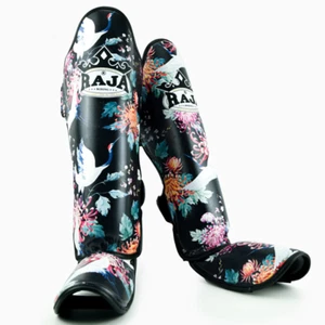 RAJA MuayThai Shin Guards Kickboxing Combat Training Grappling Cage MMA Flamingo - Picture 1 of 5