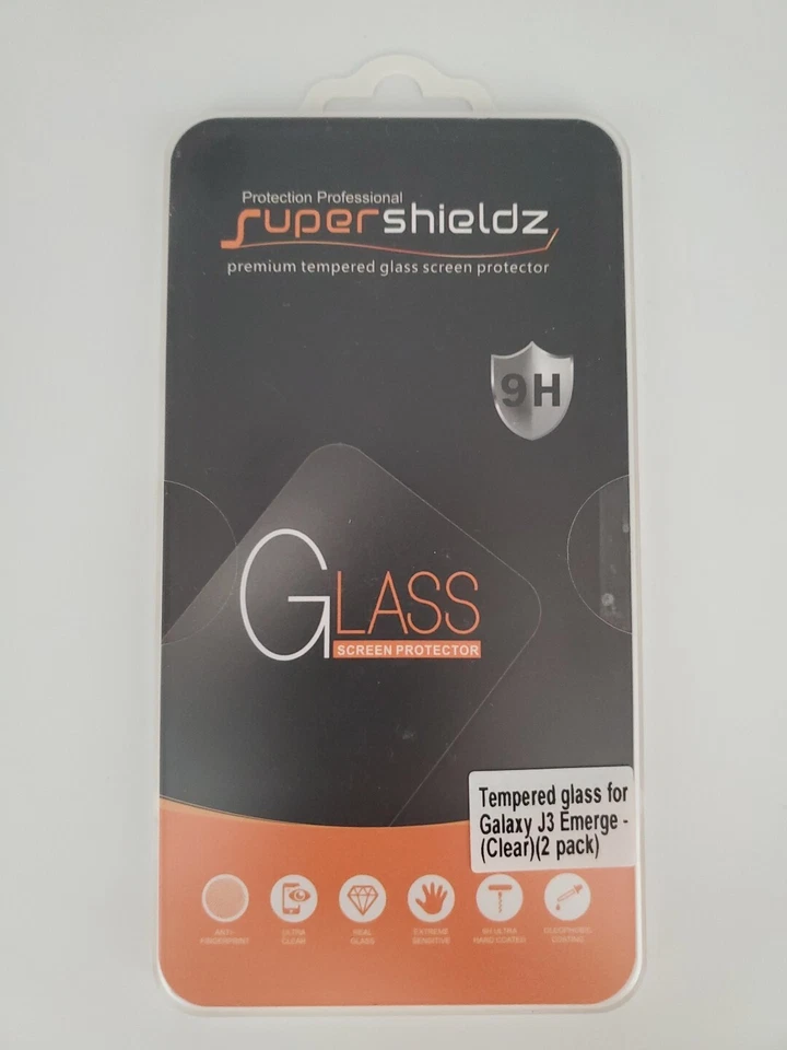 Протектор экрана Super Shieldz Premium закаленное стекло Samsung Galaxy J3 упаковка 2 шт. - Изображение 1 из 2