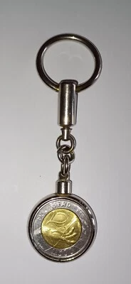 Portachiavi Con 2 Monete da 500 Lire Vintage - Immagine 1 di 4