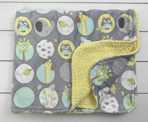 GARANIMALS Plush Baby Blanket Lovey Gray Dots Animals Owl Elephant Giraffe - Picture 1 of 6