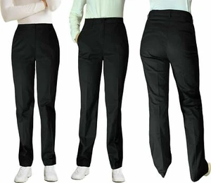 Schwarze Damenhose Baumwollhose Relaxed Fit Chino weites Bein Ex High Street - Bild 1 von 17