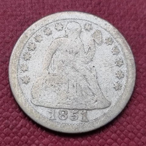1851 O Seated Liberty Dime 10c Circulated #47086 Cover