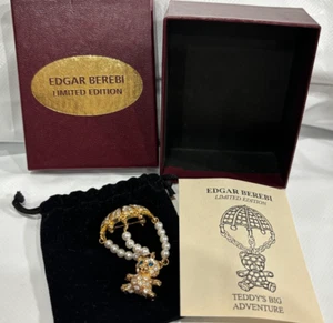 Vintage EDGAR BEREBI TEDDY'S BIG ADVENTURE Brooch Limited Edition & Box - Picture 1 of 7