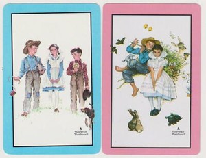 Swap/Playing Cards ~ NORMAN ROCKWELL CHILDREN ~ Vintage Pair