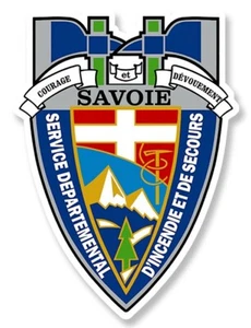 SAPEURS POMPIERS SAVOIE 73 ECUSSON AUTOCOLLANT STICKER 9cm PF142 - Imagen 1 de 1