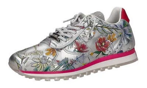 Cetti Halbschuh Silber Leder Schnürschuh Slip On Sneaker Gummisenkel Einlage - Bild 1 von 7