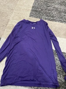Under Armour Men's Purple Long Sleeve Loose Heat Gear Shirt Size Xs - Picture 1 of 7