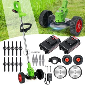 2 Battery+ 24V Cordless Strimmer Grass Trimmer Electric Tree Garden Edger Cutter - Picture 1 of 14