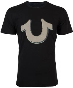 69 $ TRUE RELIGION schwarzes kurzärmliges Designer Grafik-T-Shirt Pop-Art Hufeisen - Bild 1 von 7