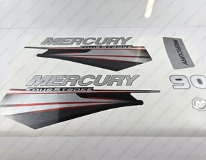 Mercury 90 hp Four Stroke 2013-2017 RED outboard engine decals sticker - Picture 1 of 5