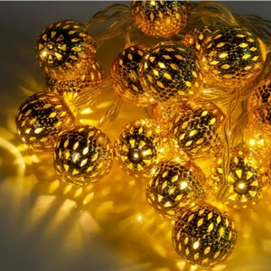 1Pc LED Moroccan Fairy Lights Battery Operated Gold Globe String Lights for Home - Picture 1 of 13