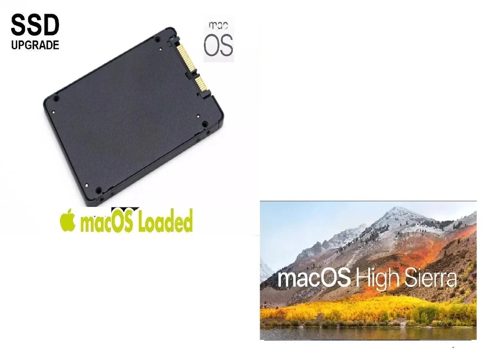 Pre-Loaded High Sierra 128GB SSD for MacBook Pro, Mini & iMac A1278 A1286 A1297 - Image 1 of 4