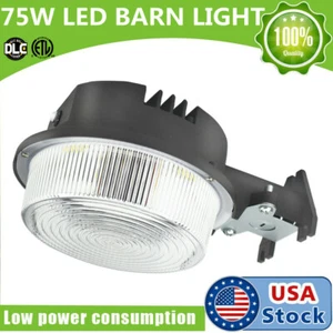 75W Outdoor Led Light Photocell Dusk To Dawn Barn Light Waterproof Yard Security - Picture 1 of 11