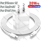 For Android iPhone 15 20W Type C Fast Charger Adapter Block USB C Charging Cable