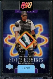 2003 Upper Deck Finite Elements Ivan Rodriguez Game-Used Logo Patch #'d /25 - Picture 1 of 2