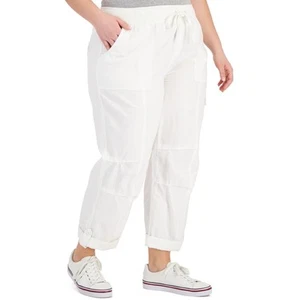 Tommy Hilfiger Womens Alton White High Rise Knit Cargo Pants Plus 3X BHFO 9399 - Picture 1 of 1