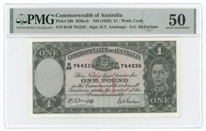 Australia 1 Pound 1942 PMG 50 P#26b R30a-b Commonwealth of Australia - Picture 1 of 2