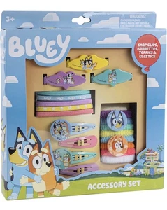 Bluey Girls 20 Piece Accessory Set with 3 Barrettes, 4 Snap Hair Clips, 5 Elasti - Picture 1 of 7