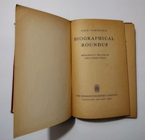 Buch 1946 Ausgabe Dale Carnegies biographische Zusammenfassung Eisenhower Mark Twain... - Bild 1 von 12