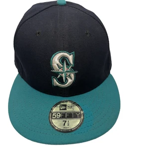 New Era 59Fifty Seattle Mariners Navy/Teal Rare Fitted Hat Size 7 5/8 - Bild 1 von 10