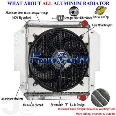 For 1981-1996 Suzuki Sierra Samurai SJ410 SJ413 1.3L 2Rows Radiator & Shroud Fan Foto 1 de 4