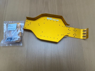 Team Associated RC10 TEAM CAR Gold Tub Chassis & Front Nose Plate Set NEW - Image 1 of 3