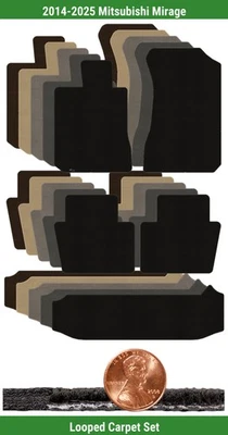 Juego de alfombrillas clásicas personalizadas para Mitsubishi Mirage '14-25 (5 piezas) #10AE Foto 1 de 4