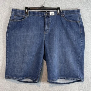 Liz Claiborne Bermuda Denim Shorts Womens Sz 24 Comfort Waist High - Picture 1 of 10
