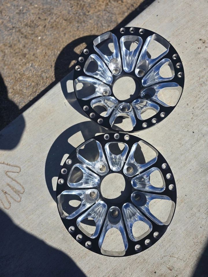 2 - 15" RC COMPONENTES NEGRO CORTE CONTRASTE RUEDAS CENTROS 5X5 NHRA Drag Race Foto 1 de 3