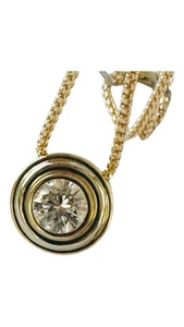 2,01 ct Nat GIA Zertifikat Diamant Zargenfassung Solitär 18" Halskette 14k N. Fluoreszene - Bild 1 von 10