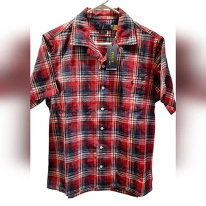 Polo Ralph Lauren camicia uomo media rossa a quadri preppy classica viaggio western - Foto 1 di 13