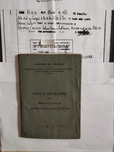 Piaggio Vespa "Faro Basso" 1952 Libretto+Visura - Foto 1 di 3
