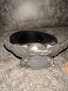 BL T-Eagle Plaque BLK Harley Davidson Leder Gürtel Eagle Buckle Gr. 38 Neu mit Etikett - Bild 1 von 6