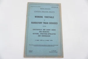 1975 London Midland Railway Working Timetable Sect CL Birmingham - Picture 1 of 7