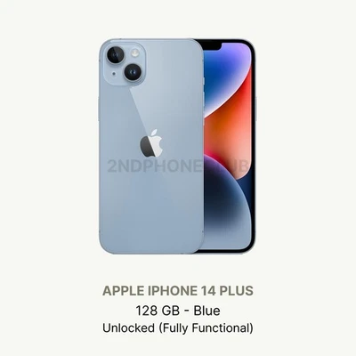 iphone 14 Plus -128GB - Unlocked - Good Condition - Aftermarket Screen Message - Image 1 of 4