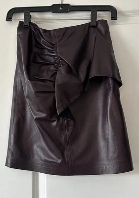 Mini-saia de couro de cordeiro IRO Hita tamanho 32 - Imagem 1 de 4