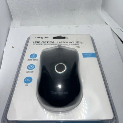 Targus USB Optical Wired Laptop Mouse Matte Black 3 Button Windows/Mac0S NEW - Image 1 of 4