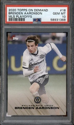 2020 Topps On Demand MLS Playoffs #18 Brenden Aaronson PSA 10 - Image 1 of 2