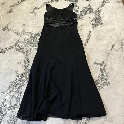 Davids Bridal Dress Womens Size 16 Black Long Maxi Tie Back Gown Evening - Image 1 of 4