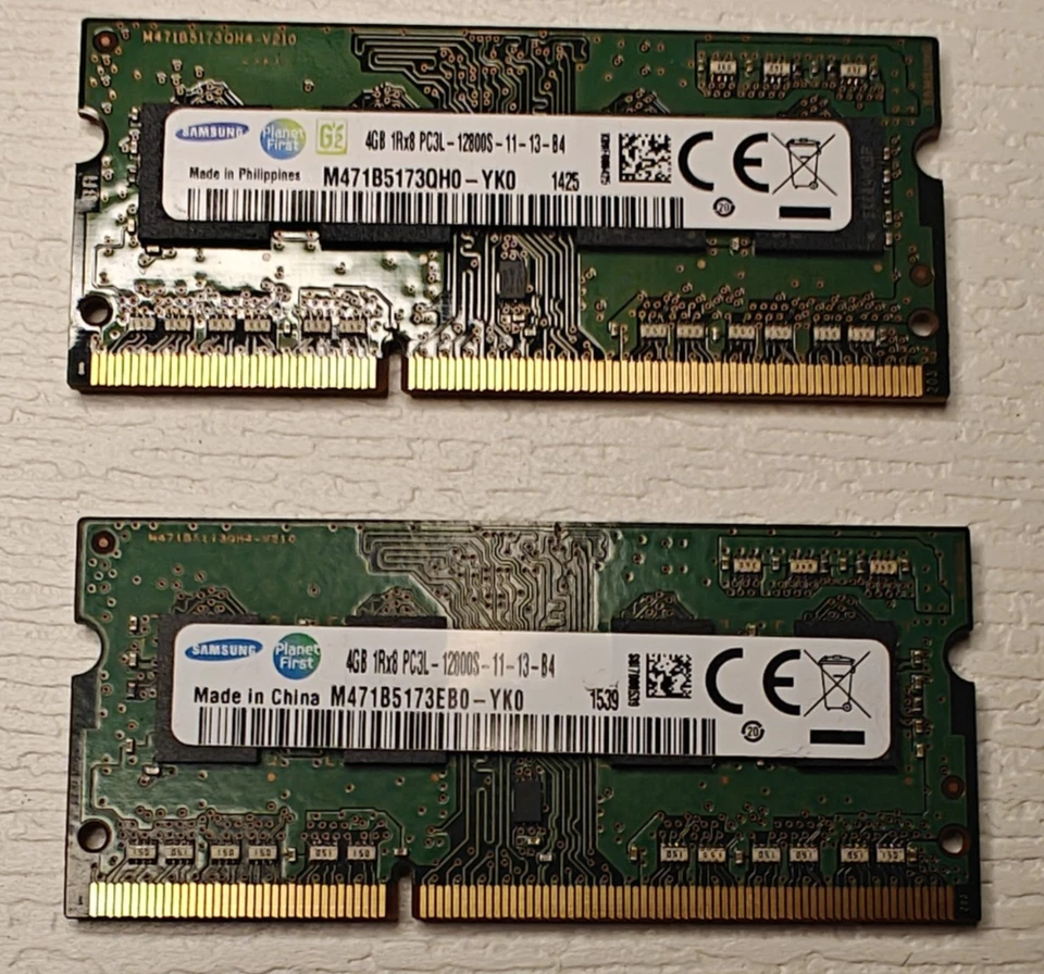 8GB(2x4) M471B5173EB0-YK0 2Rx4 DDR3 PC3L-12800 1600MHz 1.35 LAPTOP MEMORY RAM - Image 1 of 1