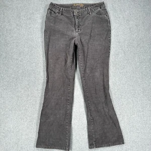St. John's Bay Chino Pants Dark Gray Women's 12P Corduroy Flat Front Bootcut - Picture 1 of 11