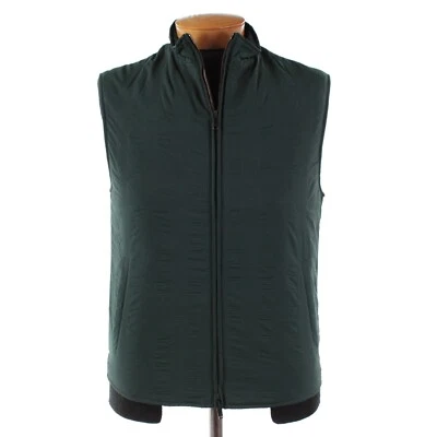 Chaleco Luciano Barbera Nuevo con Etiquetas Mezcla Lana Talla 50 (M EE. UU.) En Verde con Sutiles Cuadros Negros Foto 1 de 4