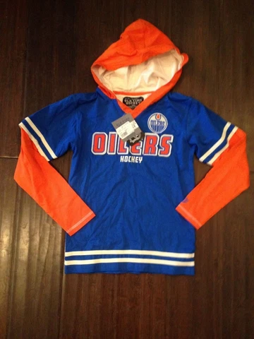 Edmonton Oilers NEW Youth Medium Hawk Hood Sweatshirt NHL Hockey Hoodie Fan NWT Cover