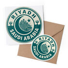 1 x Greeting Card & 10cm Sticker Set - Saudi Arabia Green Riyadh Travel #7442